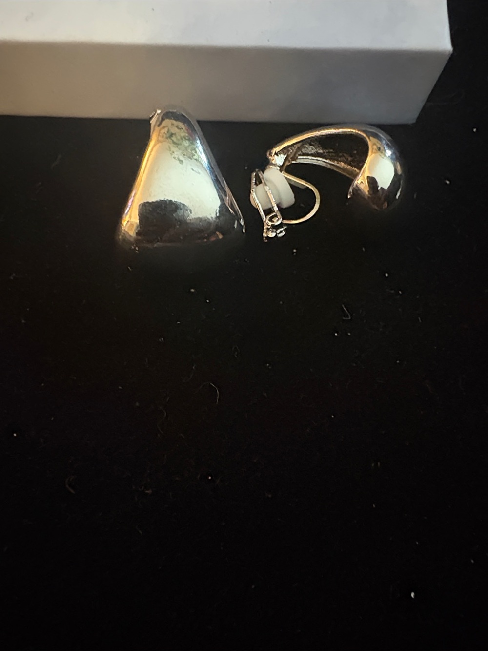 Silver-Tone Dome Clip-On Earrings - Silver